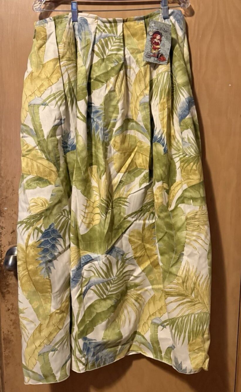Damsel in this Dress Tulip Skirt NWT Green Blue Palm Print Renaissance Faire